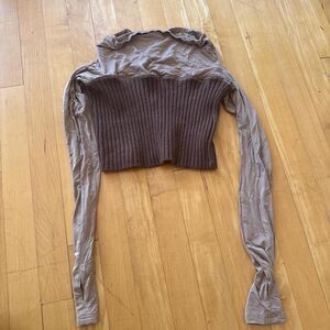 The-kript Women's Brown and Tan Crop-top